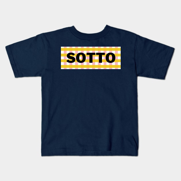 Yellow Checkered Sotto Surname Kids T-Shirt by aybe7elf